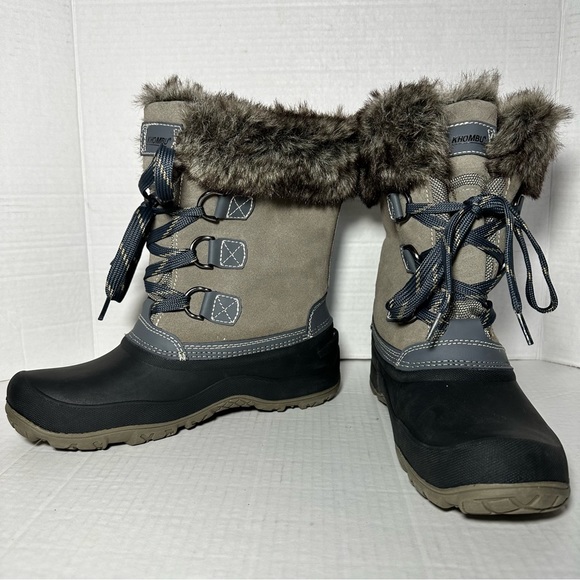 KHOMBU | Leather & Faux Fur Slope Thermolite Terrain Winter Snow Boot | Size 8 - Picture 4 of 15